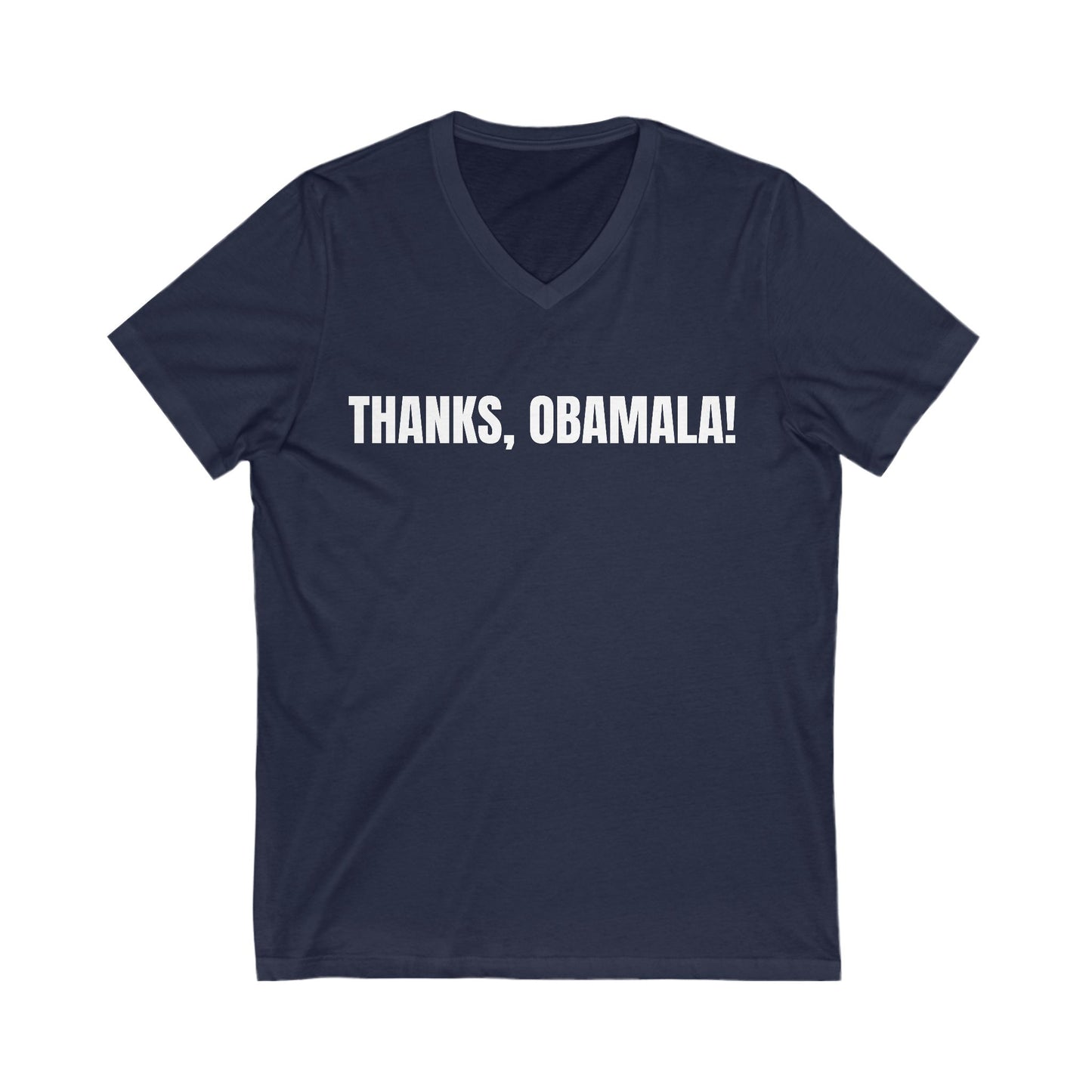 "Thanks, Obamala!" Unisex Jersey Short Sleeve V-Neck Tee