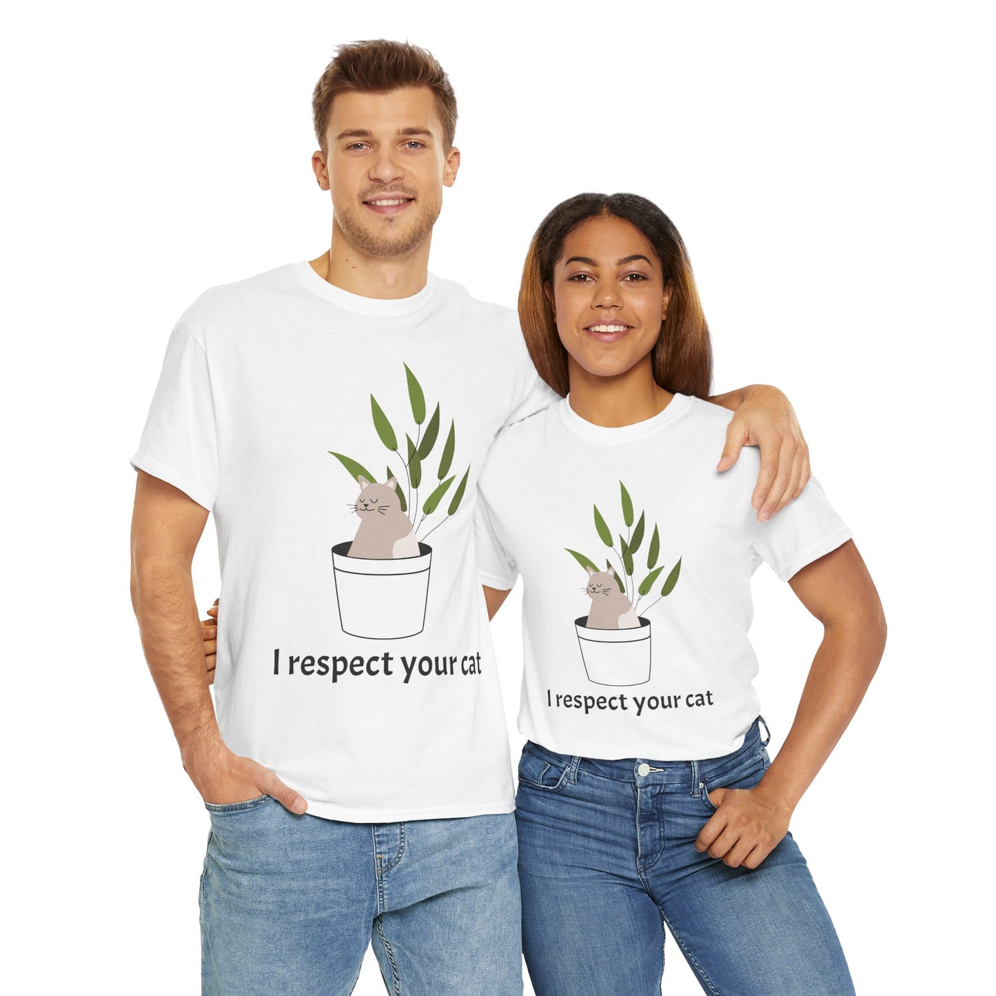 "I Respect Your Cat" Unisex Heavy Cotton Tee