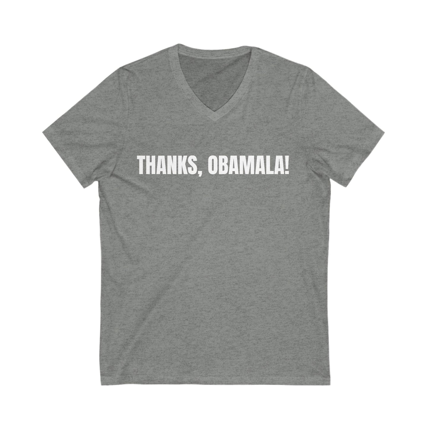 "Thanks, Obamala!" Unisex Jersey Short Sleeve V-Neck Tee