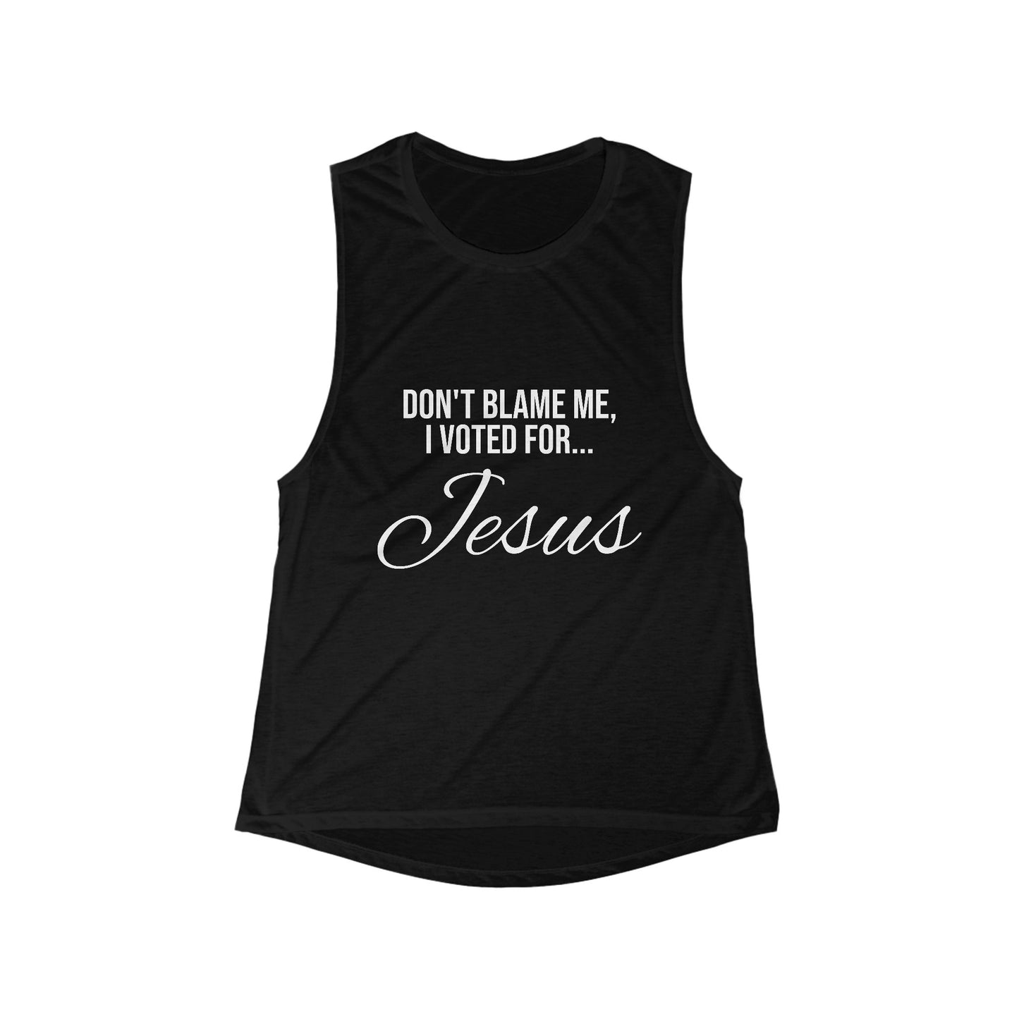 "I Voted For Jesus" Women's Flowy Scoop Muscle Tank